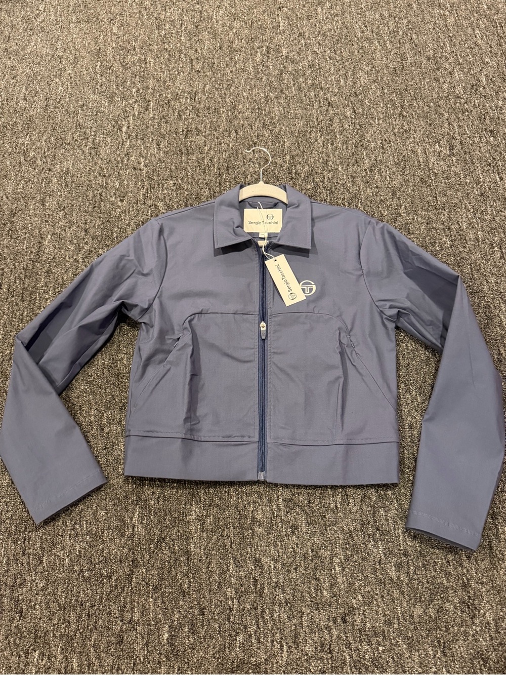 Sergio Tacchini Aria Zip Jacket Blue Indigo Size Small NWT